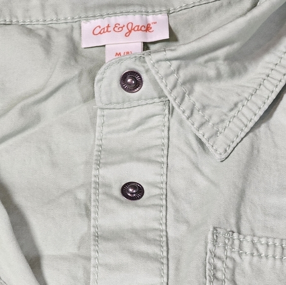 Cat & Jack Girl's Short Sleeve Jumpsuit Utility Boilersuit Sage Size M, L, & XL - Picture 10 of 16